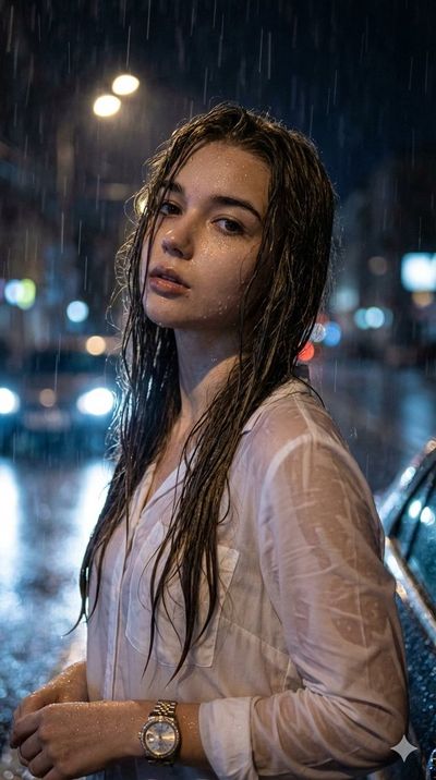 Raindrops and Revelations: A Night Portrait
