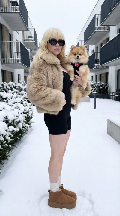 Chic Winter Vibes: A Stylish Snowy Scene