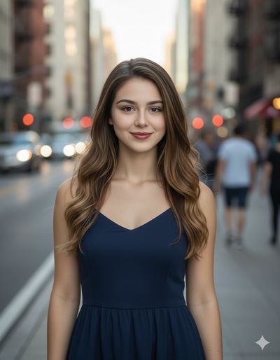 City Smiles: A Moment Captured in Blue