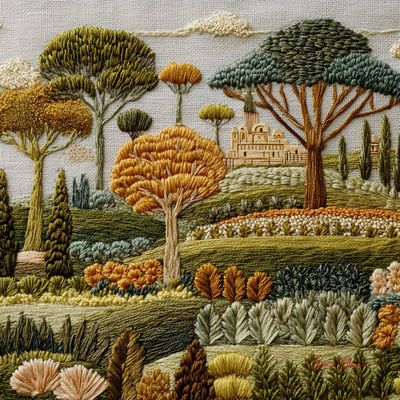 Silken Threads of Nature: A Garden Embroidery