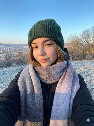 Winter's Warm Selfie: A Sunlit Moment