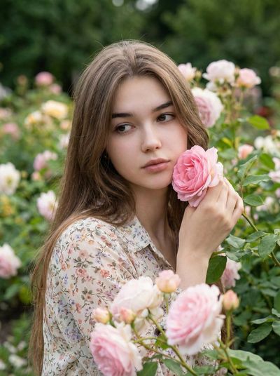 Garden Reverie: A Serene Portrait