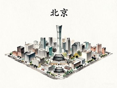 Whispers of Beijing: A Serene Ink Cityscape