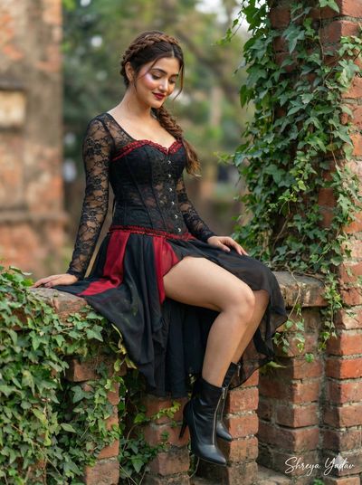 Gothic Glamour Meets Nature's Touch