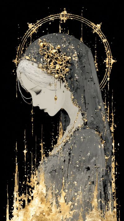 Veiled Elegance: A Portrait of Serenity and Opulence