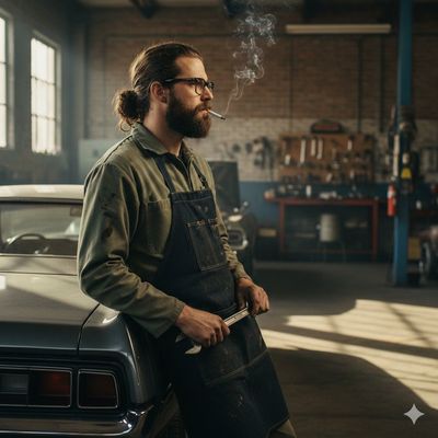 Vintage Grit: A Mechanic's Portrait