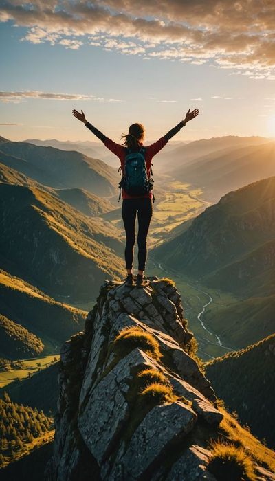 A Triumph at Dawn: Embracing Freedom on the Summit