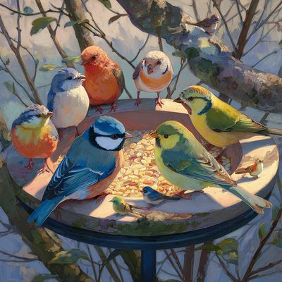 A Symphony of Color on a Sunlit Garden Table