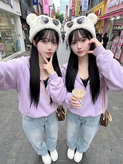 Chic Ulzzang Duo in Trendy Seoul