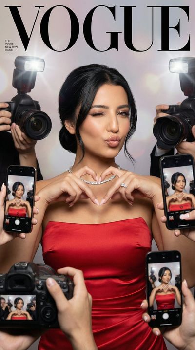 Chic Heartfelt Glamour: A Vogue-Inspired Portrait