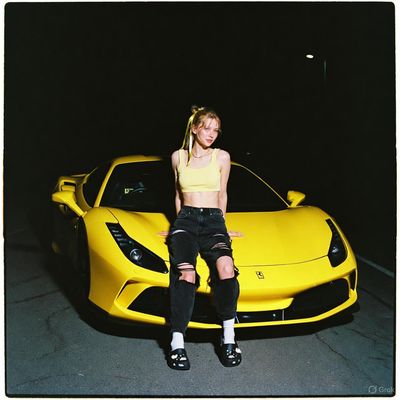 Cinematic Vibes: Bold Beauty Meets Ferrari F8