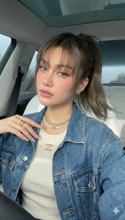 Chic Elegance in a Tesla: A Morning Glamour Shot