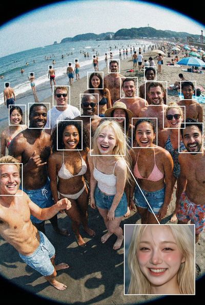 Surveillance Artistry: A CCTV Twist on Travel Imagery