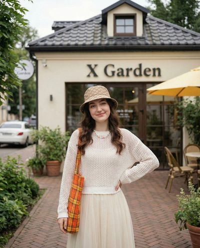 Whimsical Charm: A Portrait of Joy in the Urban Oasis