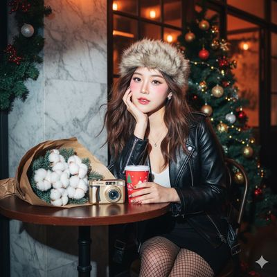 Charm Meets Christmas: A Y2K Café Moment