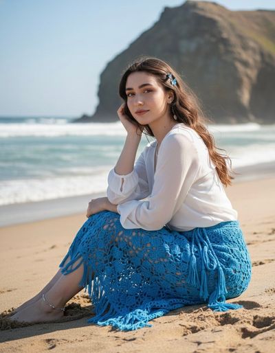 Seaside Serenity: A Beach Portrait with a Touch of Whimsy