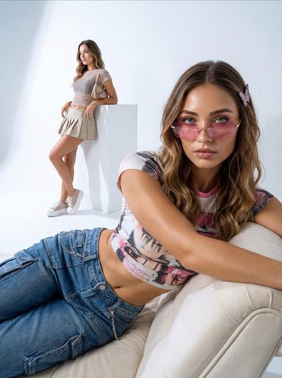 Modern Y2K Vibes in a Fashion Studio