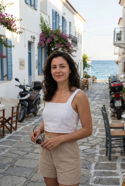 A Serene Stroll in a Mediterranean Escape