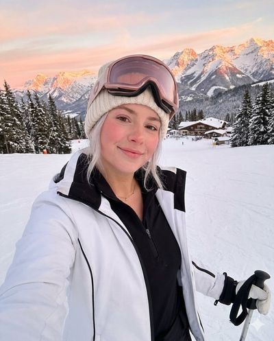 Golden Hour Ski Selfie: A Winter Wonderland