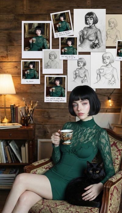 Elegance in Shadows: A Portrait of Mystery and Artistry