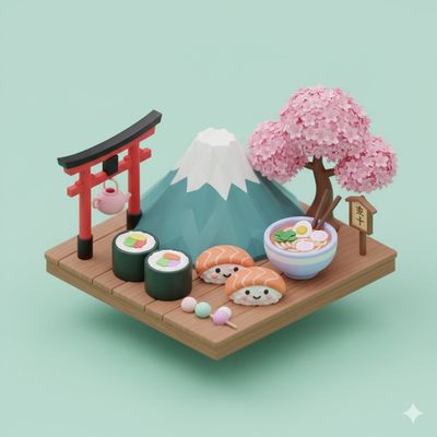 Kawaii Japanese Landscape in 3D Delight