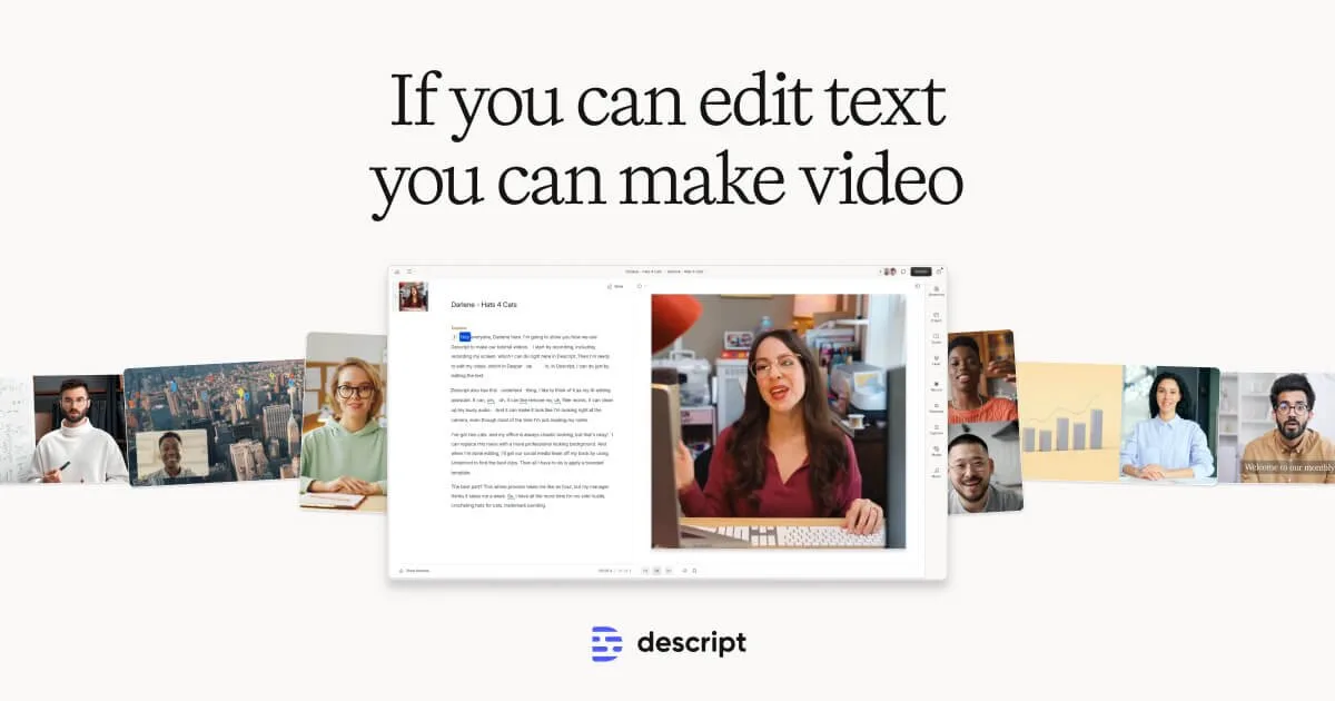 Descript homepage