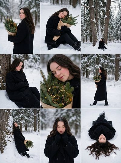 Whispers of Winter: Ethereal Portraits in a Snowy Forest