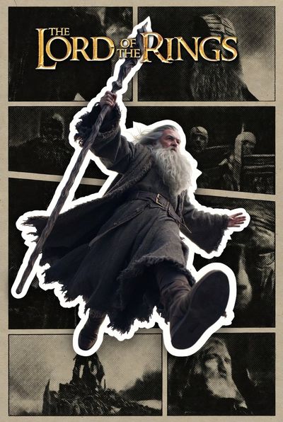 Epic Gandalf: Comic Collage Meets Cinematic Adventure