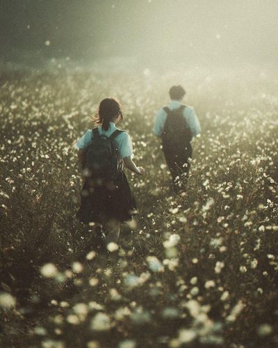 Chasing Dreams in a Golden Hour Meadow