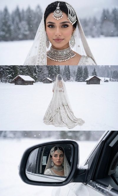 Ethereal Elegance: A Bride's Journey Through Snow