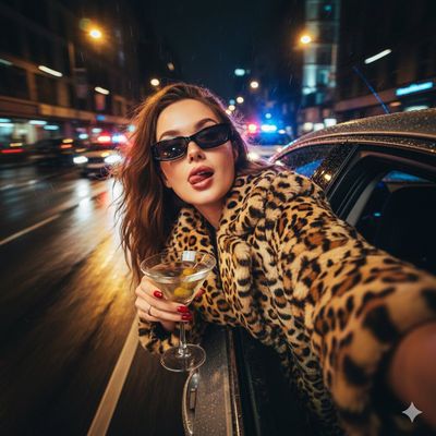 Rebel Glamour: A Nighttime Escape