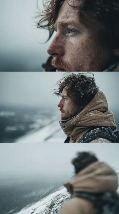 A Stoic Adventurer on a Snowy Peak