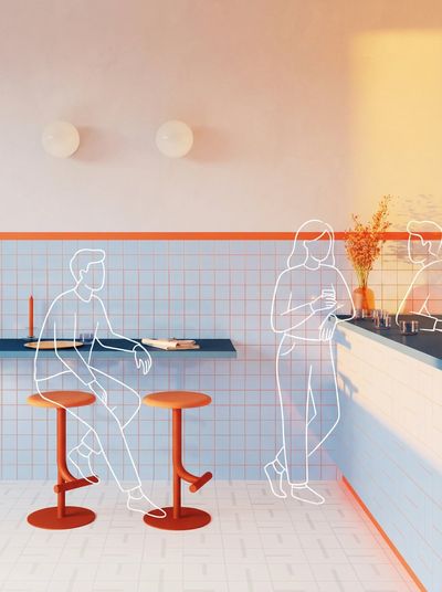 Whimsical Harmony: Line-Drawing Life in a Cozy Space