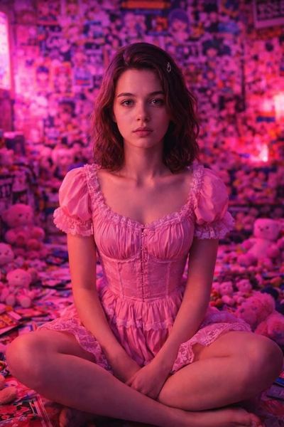 Neon Dreams: A Kawaii Cyberpunk Fashion Portrait