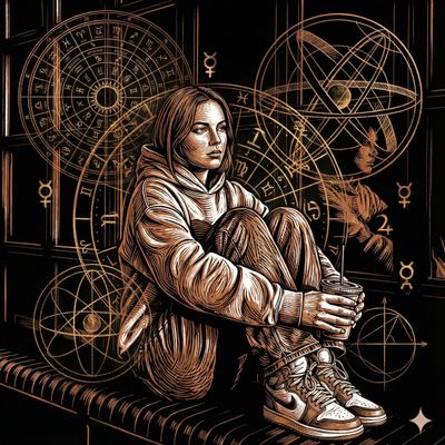 Mystical Woman in Copper and White