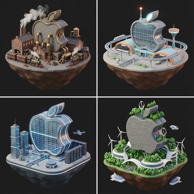 Logos Reimagined: Floating Islands Through Time