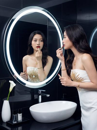 Glamorous Reflection: A Luxe Bathroom Selfie
