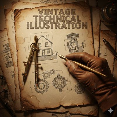 Crafting Vintage Dreams: A Technical Illustration