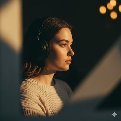 Golden Shadows: A Portrait of Contemplation