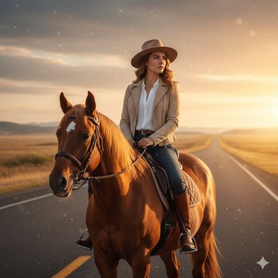 Golden Glow on the Open Road