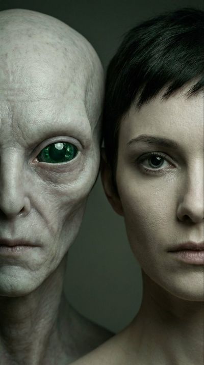 Uncanny Connection: Alien Meets Elf in Ethereal Portrait