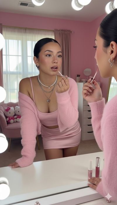 Chic Reflections: A Coquette's Beauty Moment