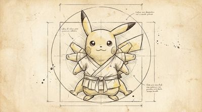 Pikachu in Renaissance Balance: A Playful Tribute