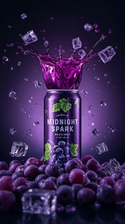 Midnight Spark: A Grape Paradise in a Can