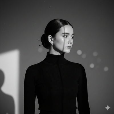 Chic Elegance in Monochrome: A Portrait of Poise