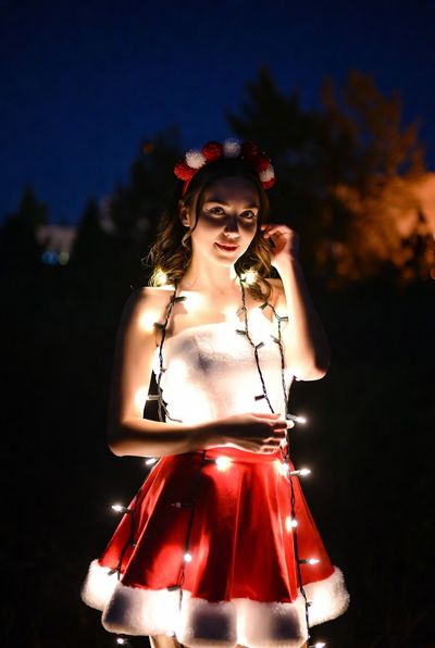 Festive Glow: A Cheerful Christmas Portrait