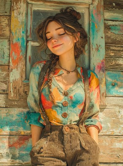 Whimsical Warmth: A Cozy Portrait in Color