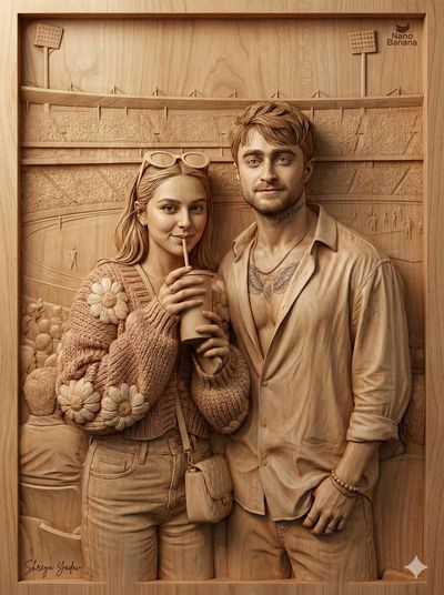 Sculpted Serenity: A Family in Wood