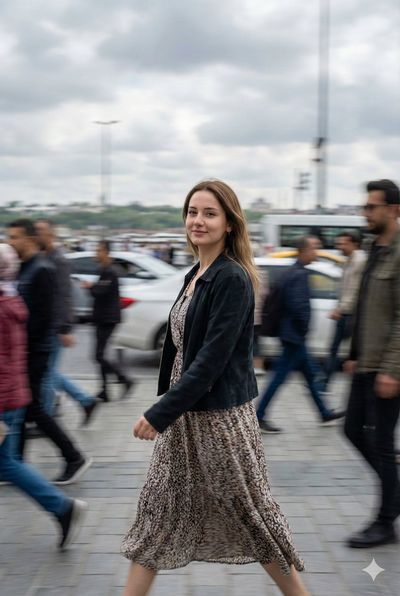 Urban Elegance: A Turkish Girl in Motion
