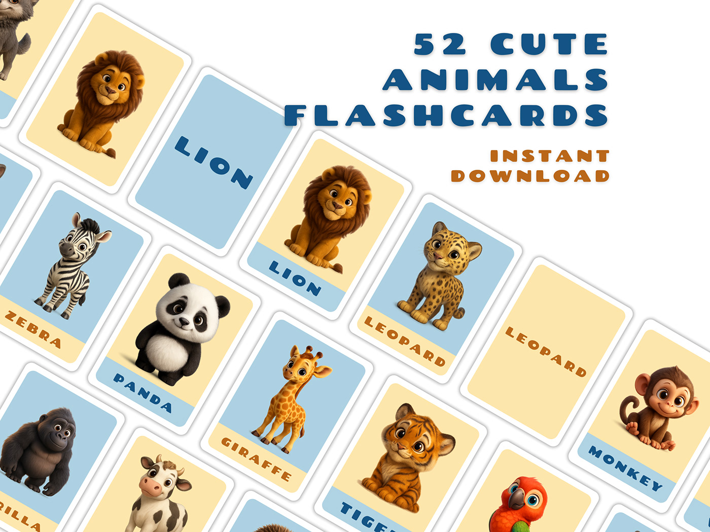 Animals Flashcard Design
